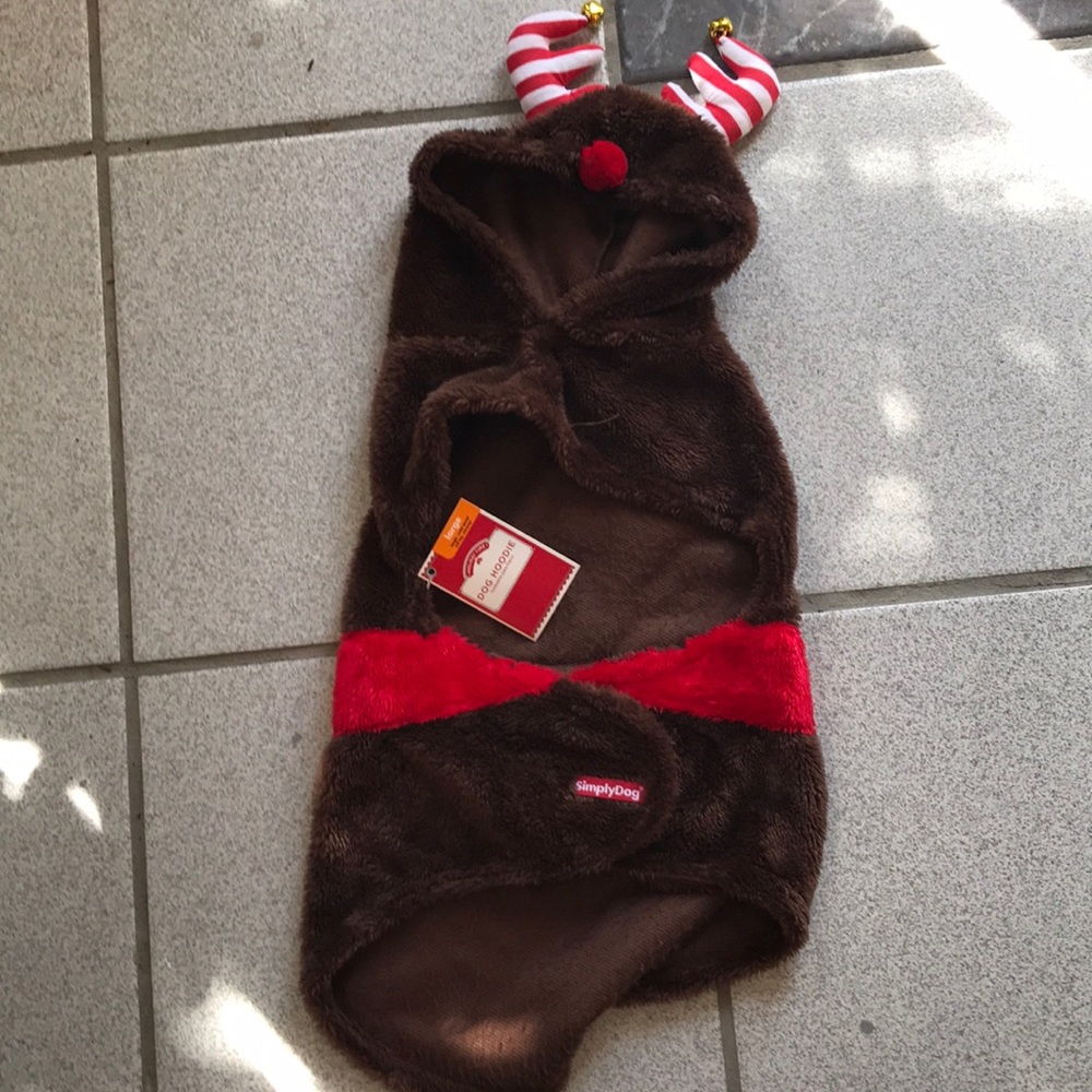 Doggie  Reindeer Hoodie. 🐶      Large